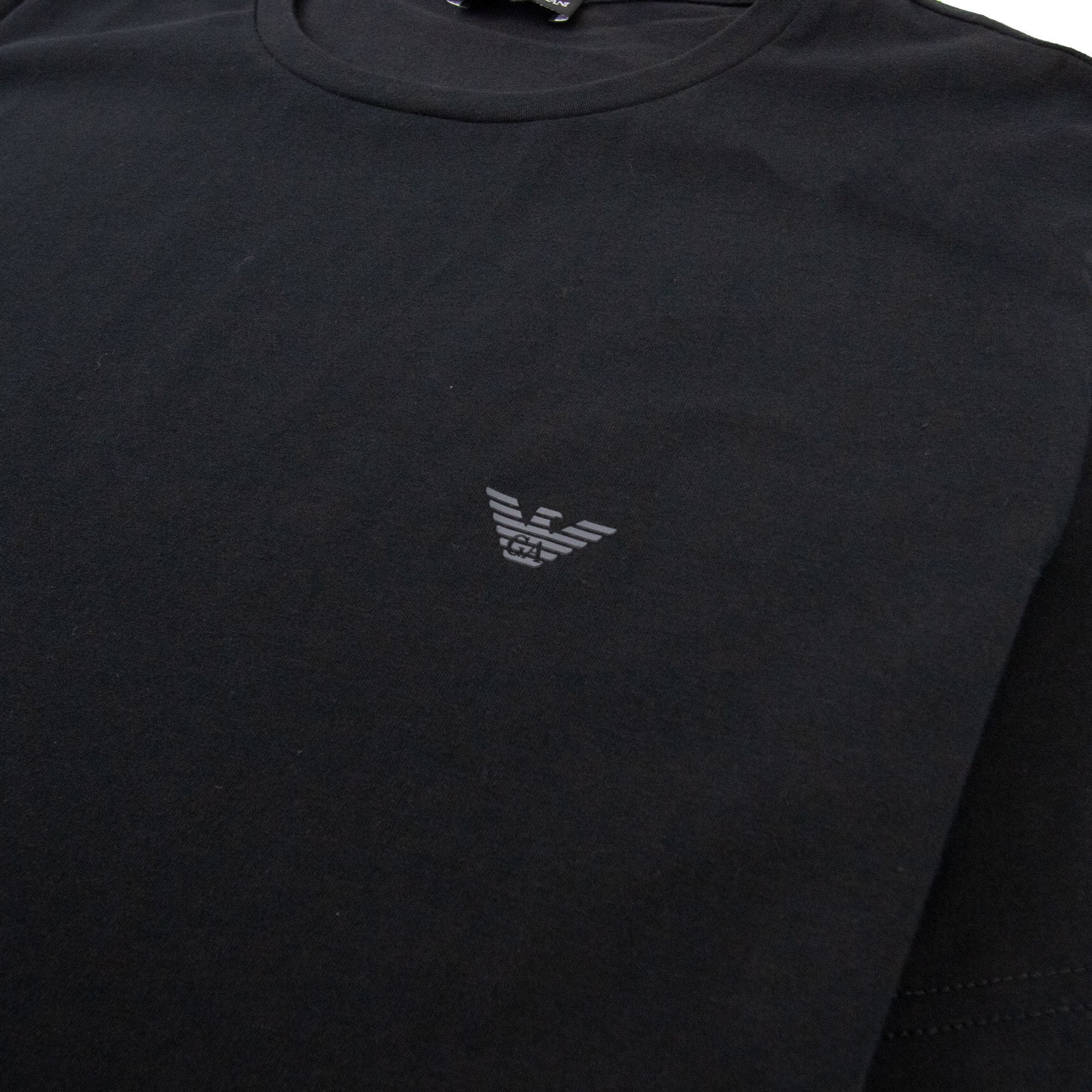 Emporio Armani Chest Logo Side Straight T-Shirt Black 00020