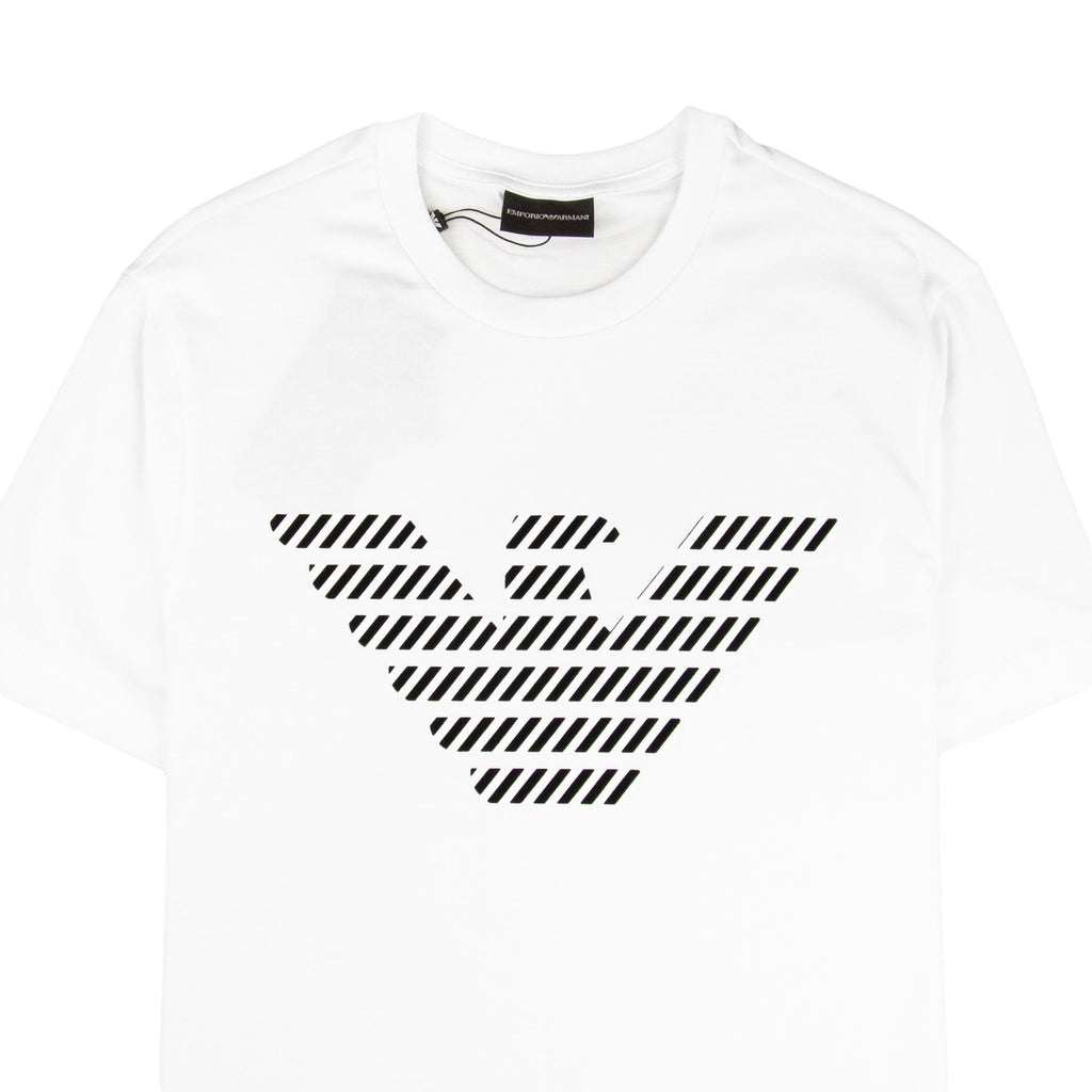 Emporio Armani Diagonal Eagle Logo T-shirt Bianco Ottico 0100