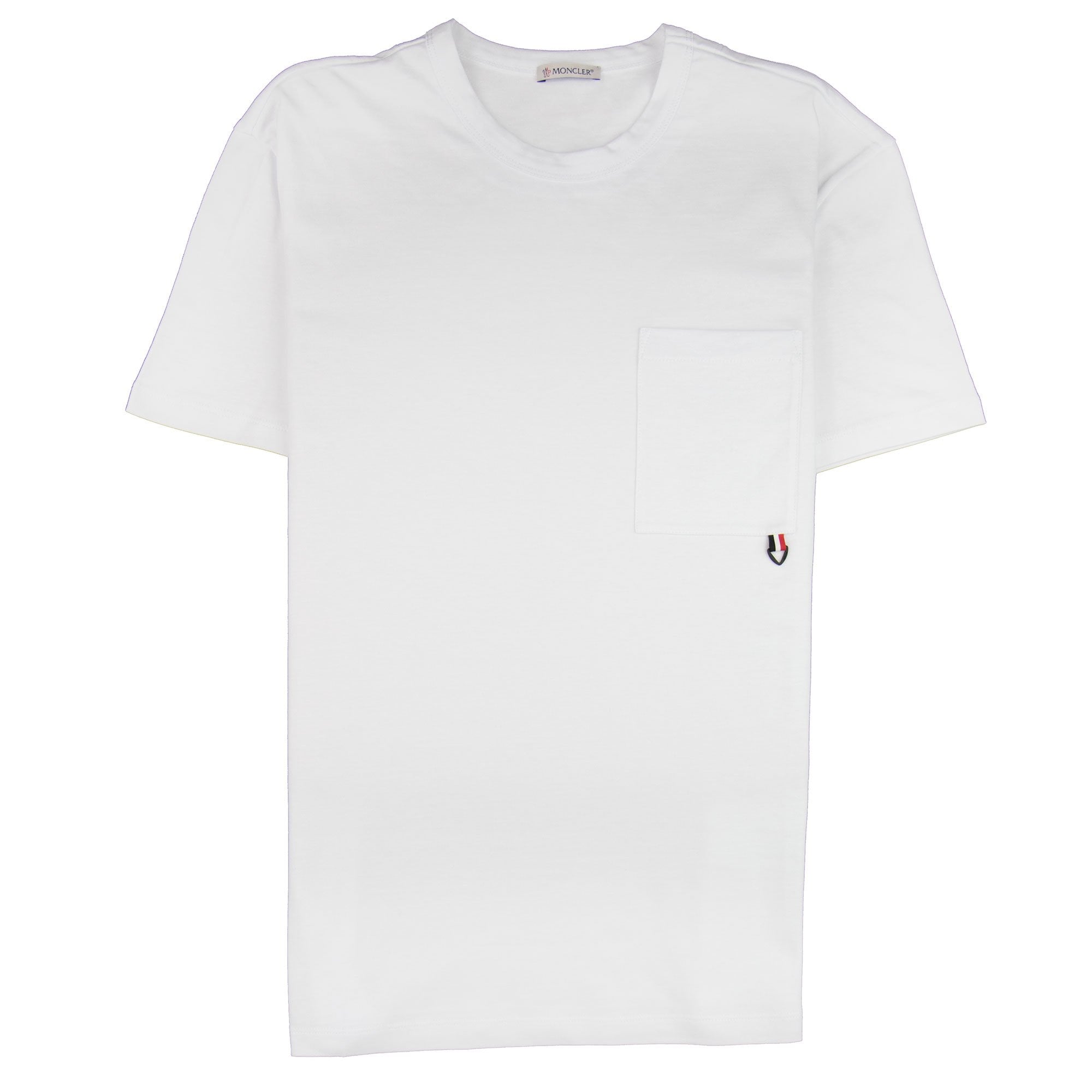 Moncler Logo Trimmed Pocket T-shirt White 001