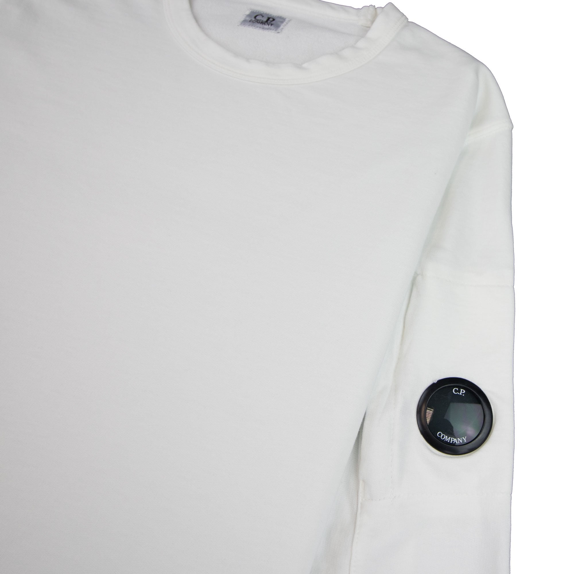 CP Company Arm Lens Crewneck Sweatshirt White 103