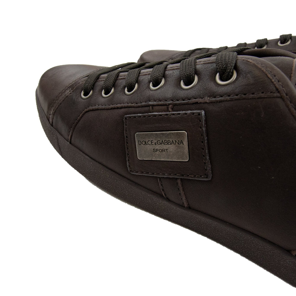 Dolce & Gabbana Sport Leather Sneaker Brown