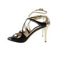 Jimmy Choo Ivette Nappa Mirror Leather Sandals Black/light Platinum