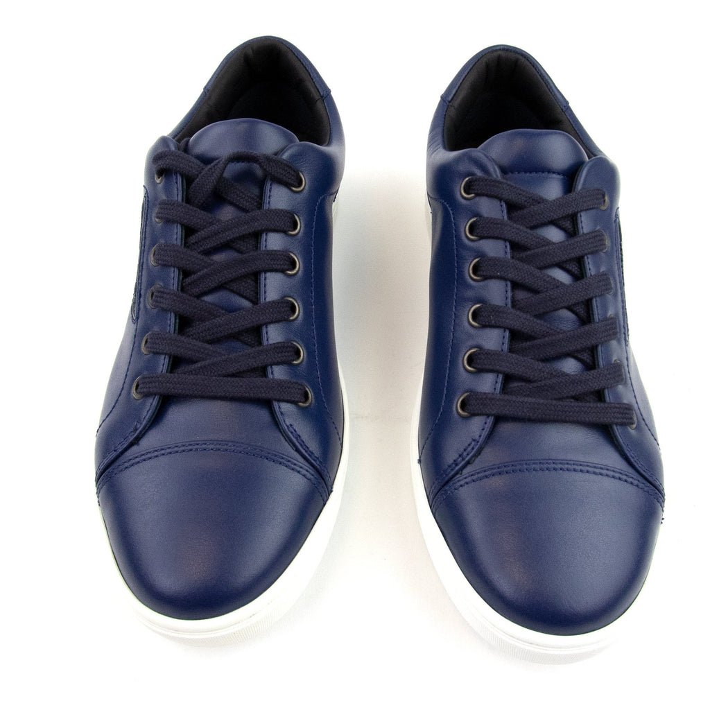 Dolce & Gabbana Round Toe Leather Sneaker Blue/White