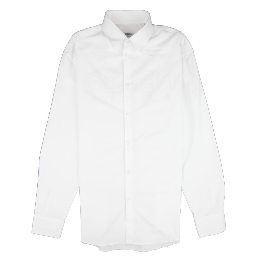 Kenzo Back Logo Long Sleeve Shirt White