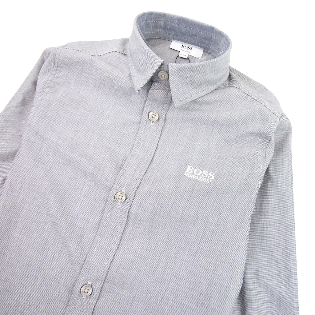 Hugo Boss Kids Long Sleeve Shirt Grey
