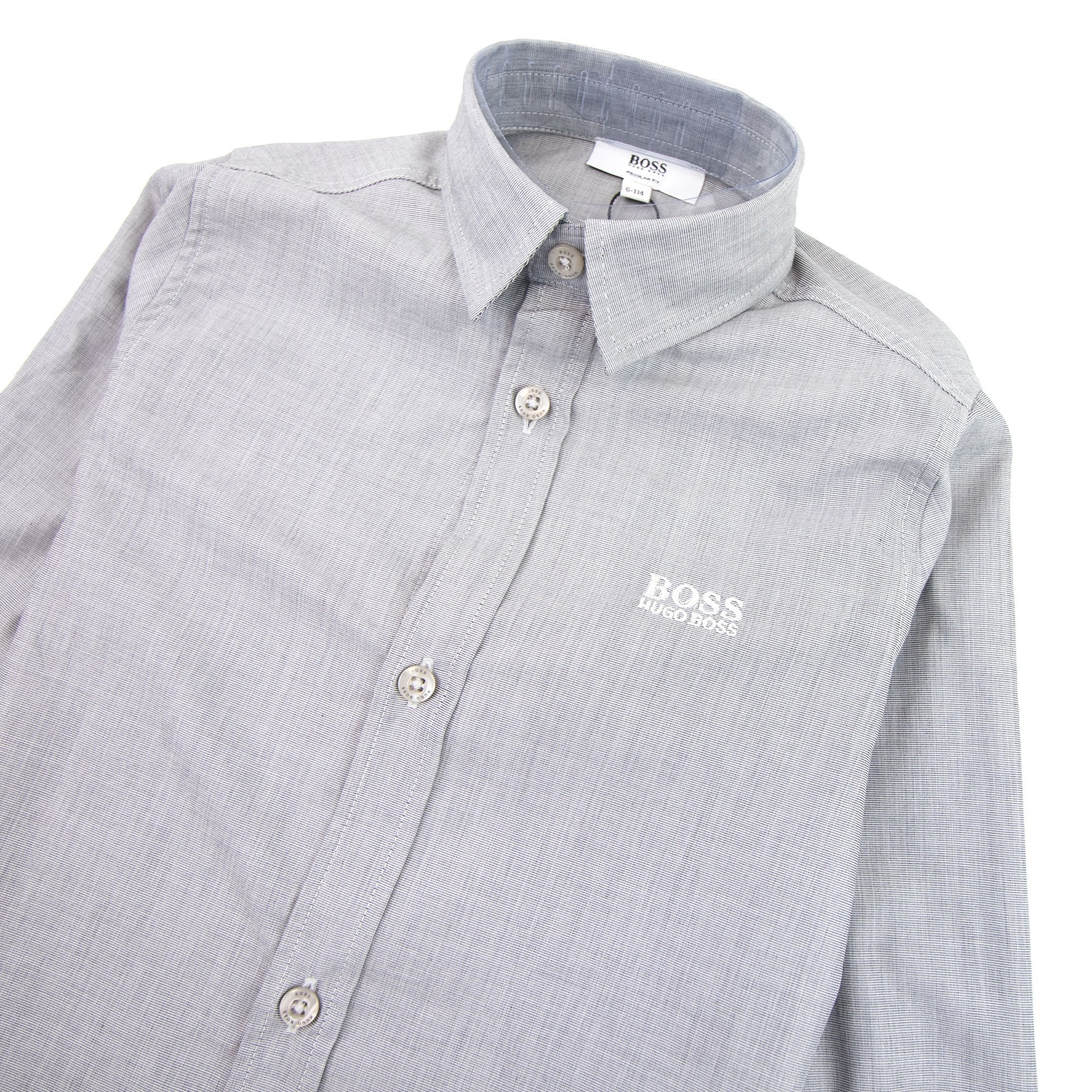 Hugo Boss Kids Long Sleeve Shirt Grey