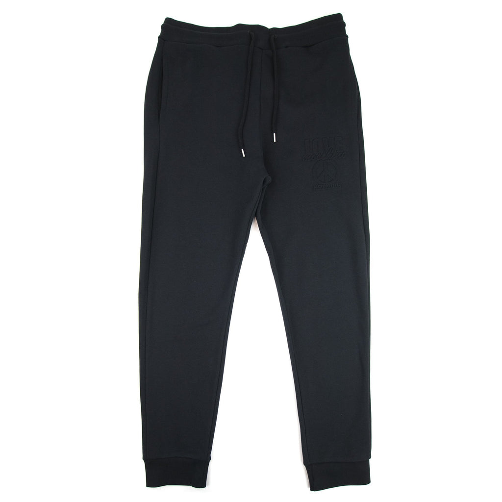 Love Moschino Embossed Peace Logo Tracksuit Pants Black