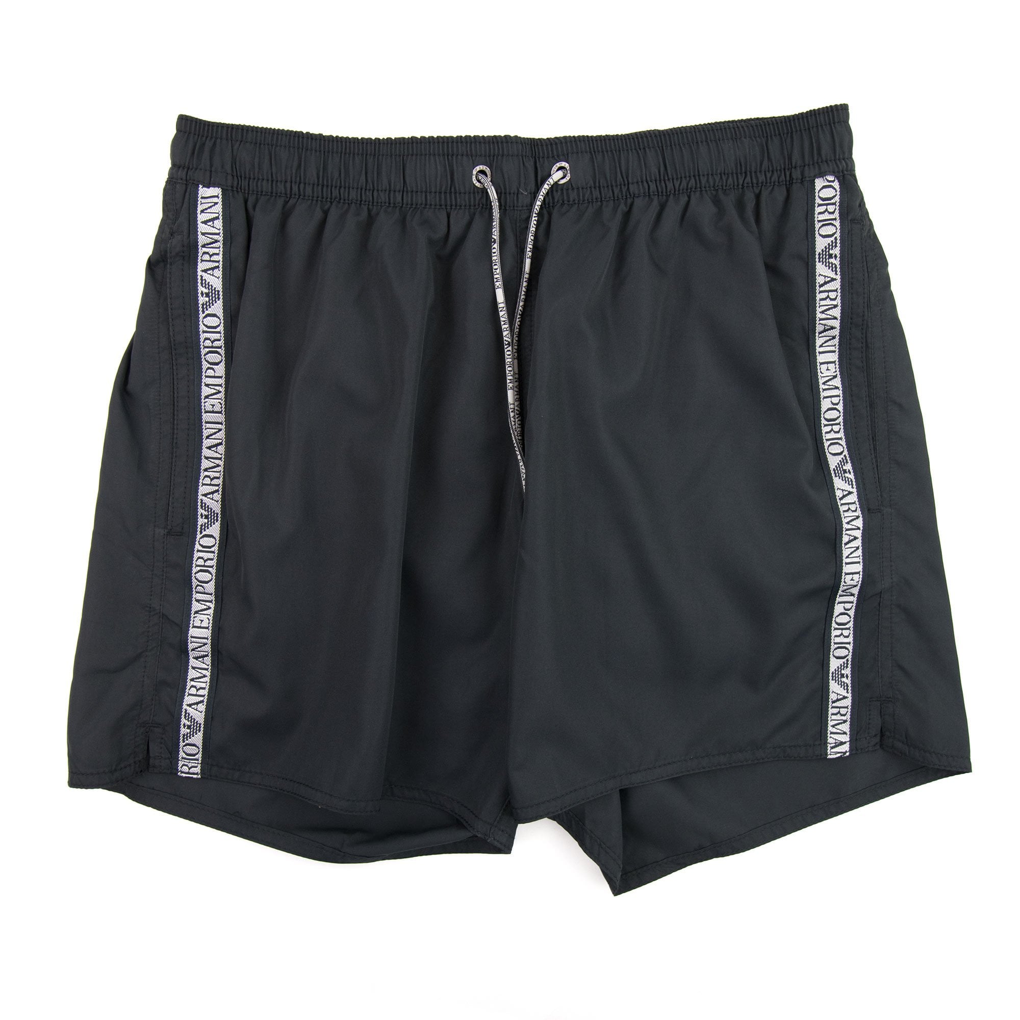 Emporio Armani Silver Side Logo Swim Shorts Black 00020