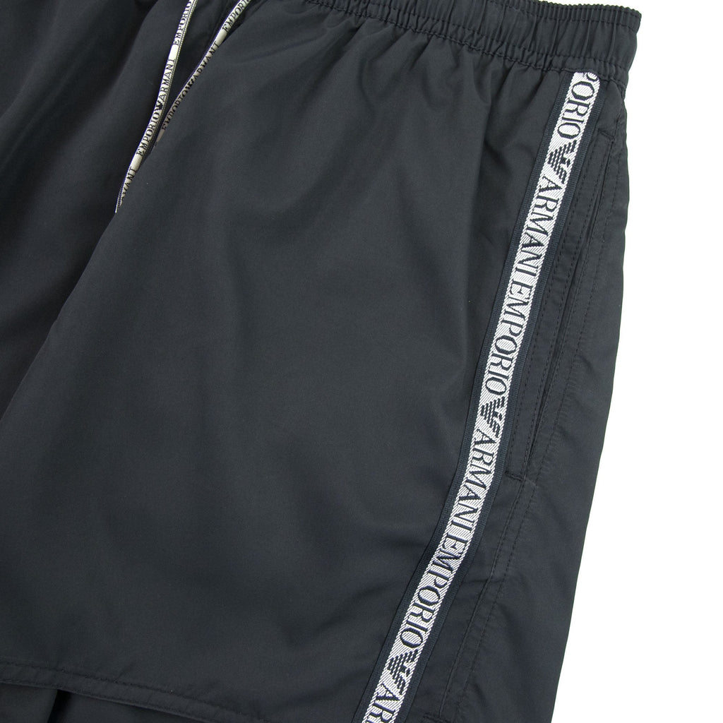 Emporio Armani Silver Side Logo Swim Shorts Black 00020