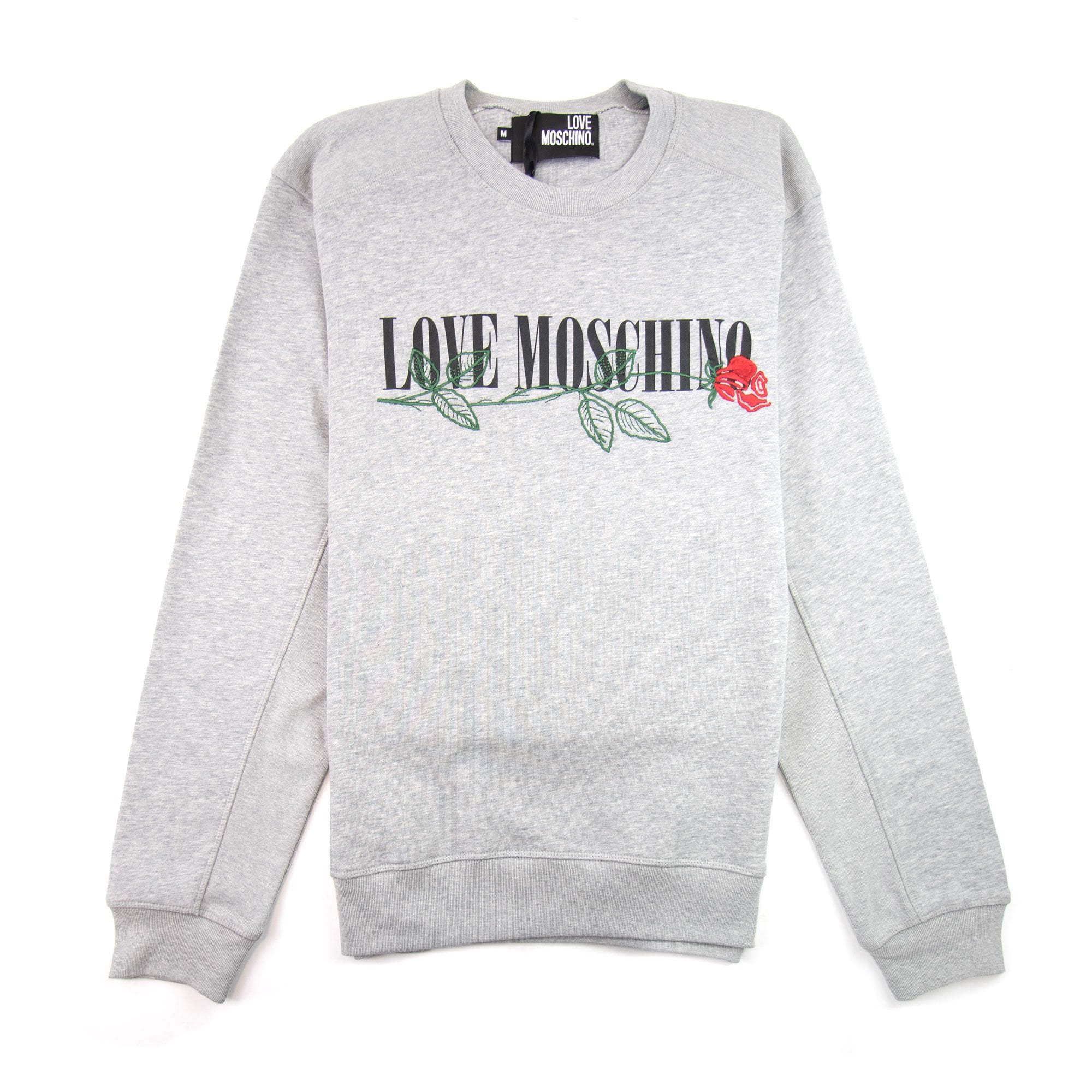 Love Moschino Rose Logo Sweatshirt Grey