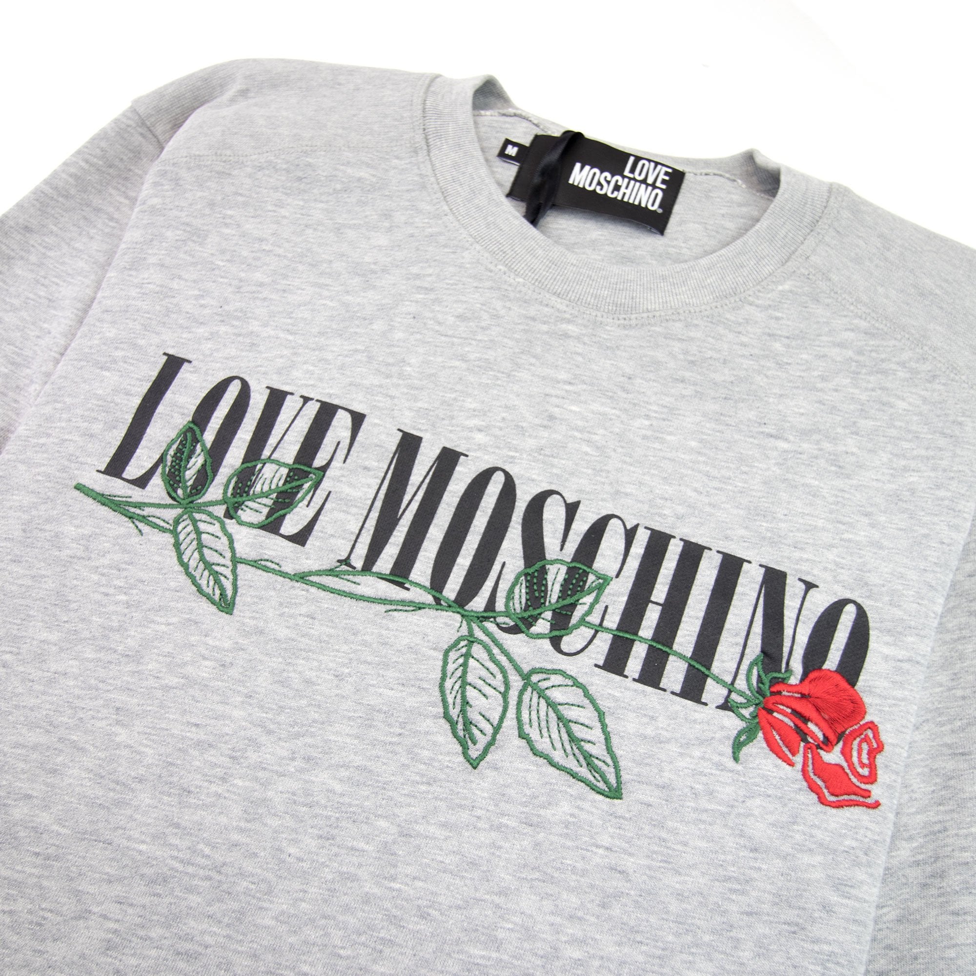 Love Moschino Rose Logo Sweatshirt Grey