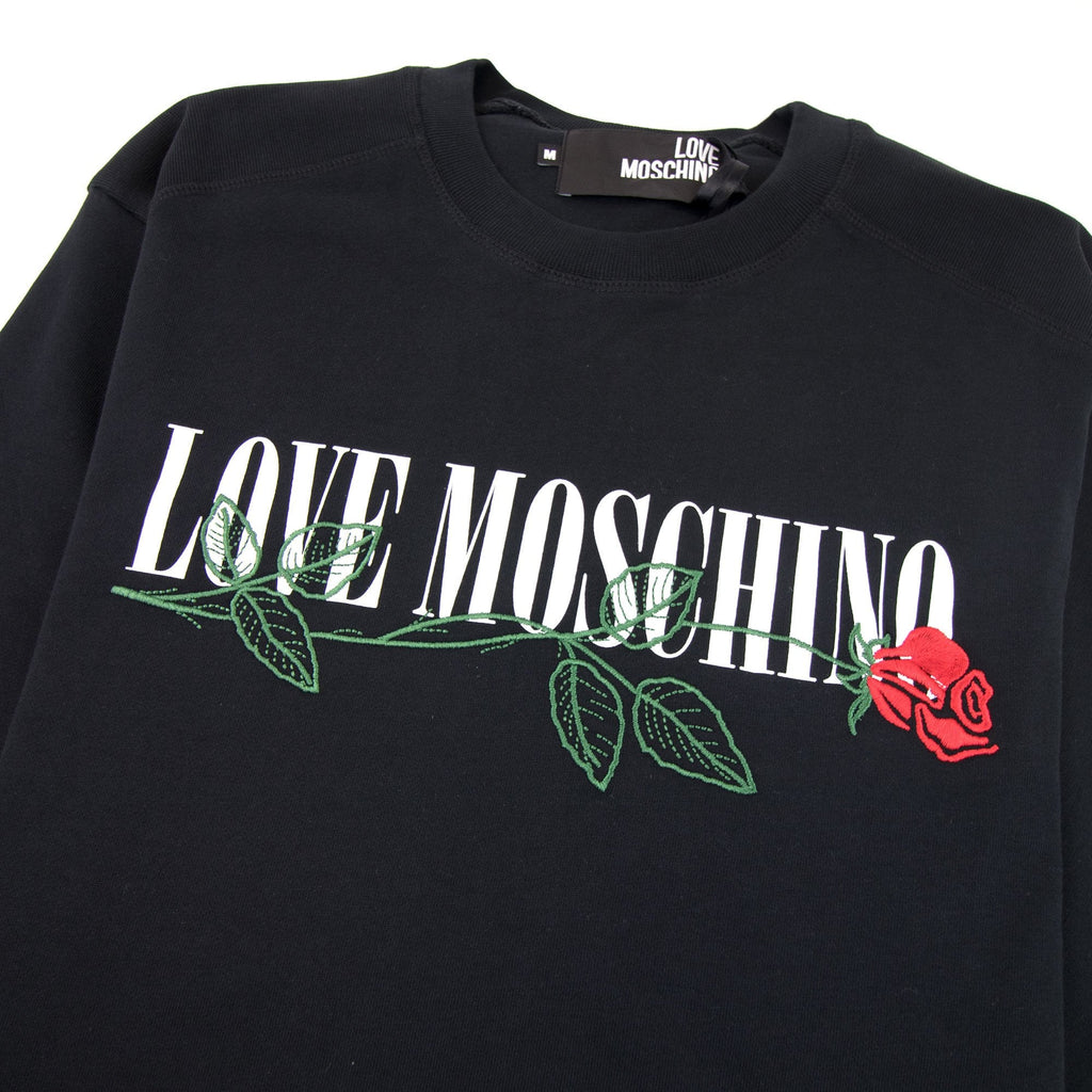 Love Moschino Rose Logo Sweatshirt Black