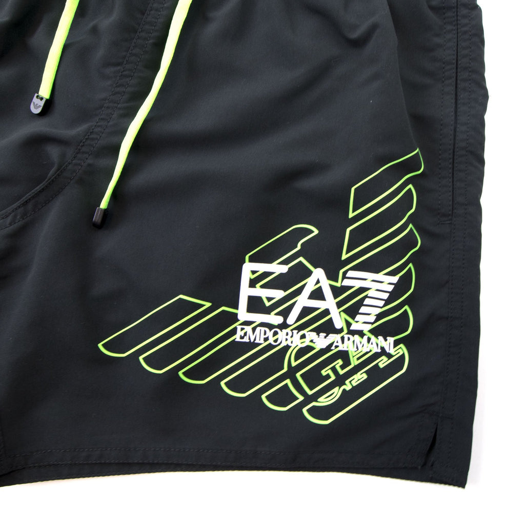 EA7 Neon Eagle Swim Shorts Black