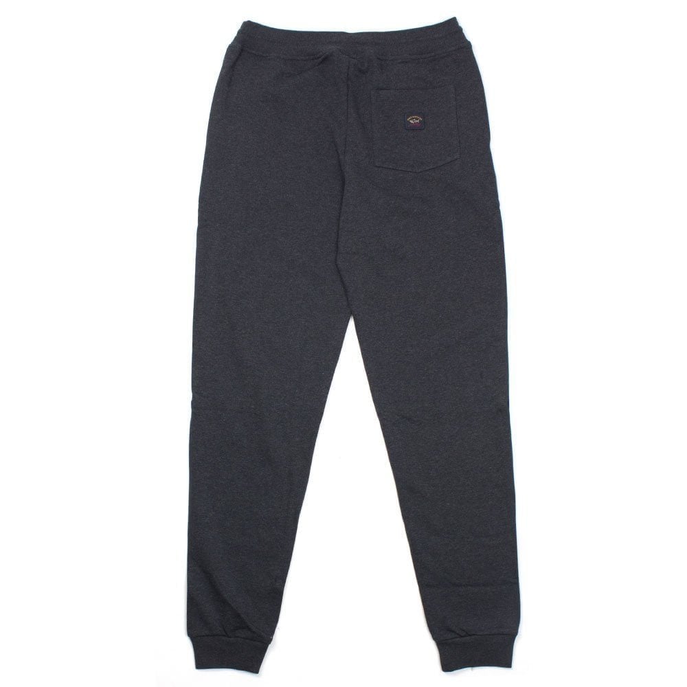 Paul And Shark Back Pocket Patch Logo Tracksuit Bottoms Dark Grey