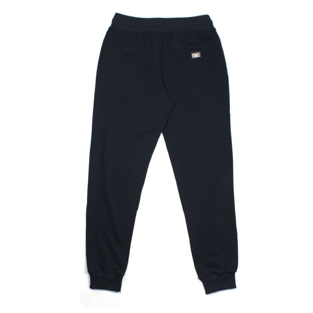 Dolce & Gabbana Metal Logo Patch Sweatpants Navy Blue B0665