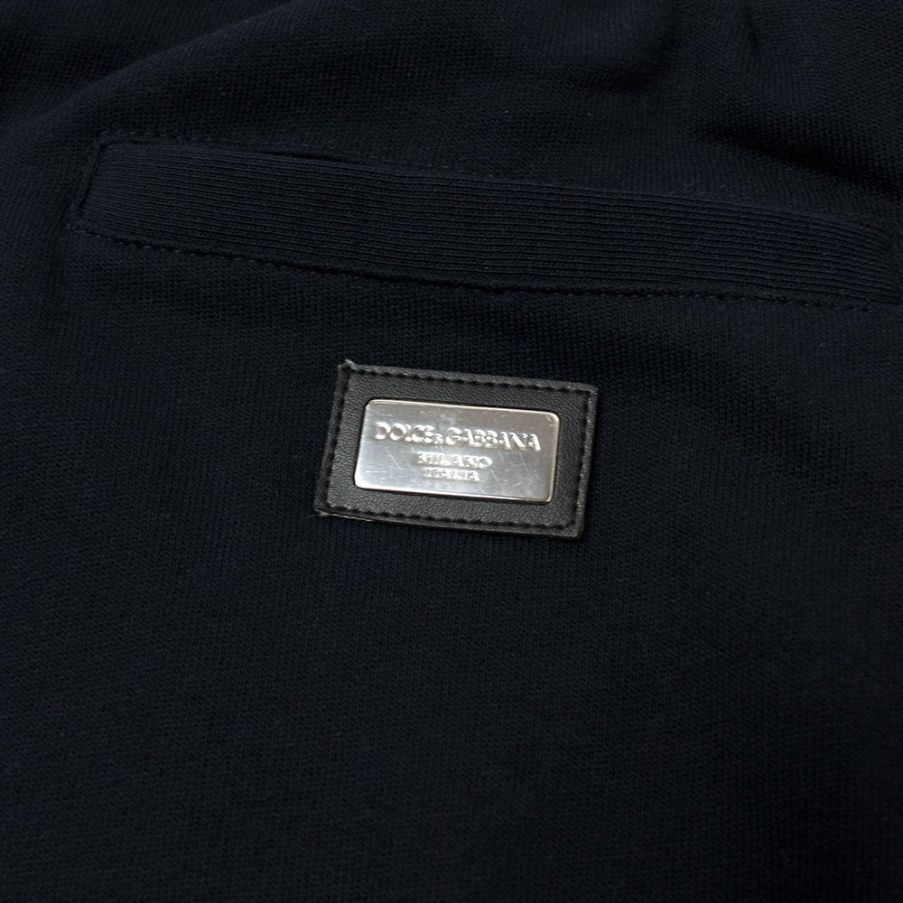 Dolce & Gabbana Metal Logo Patch Sweatpants Navy Blue B0665