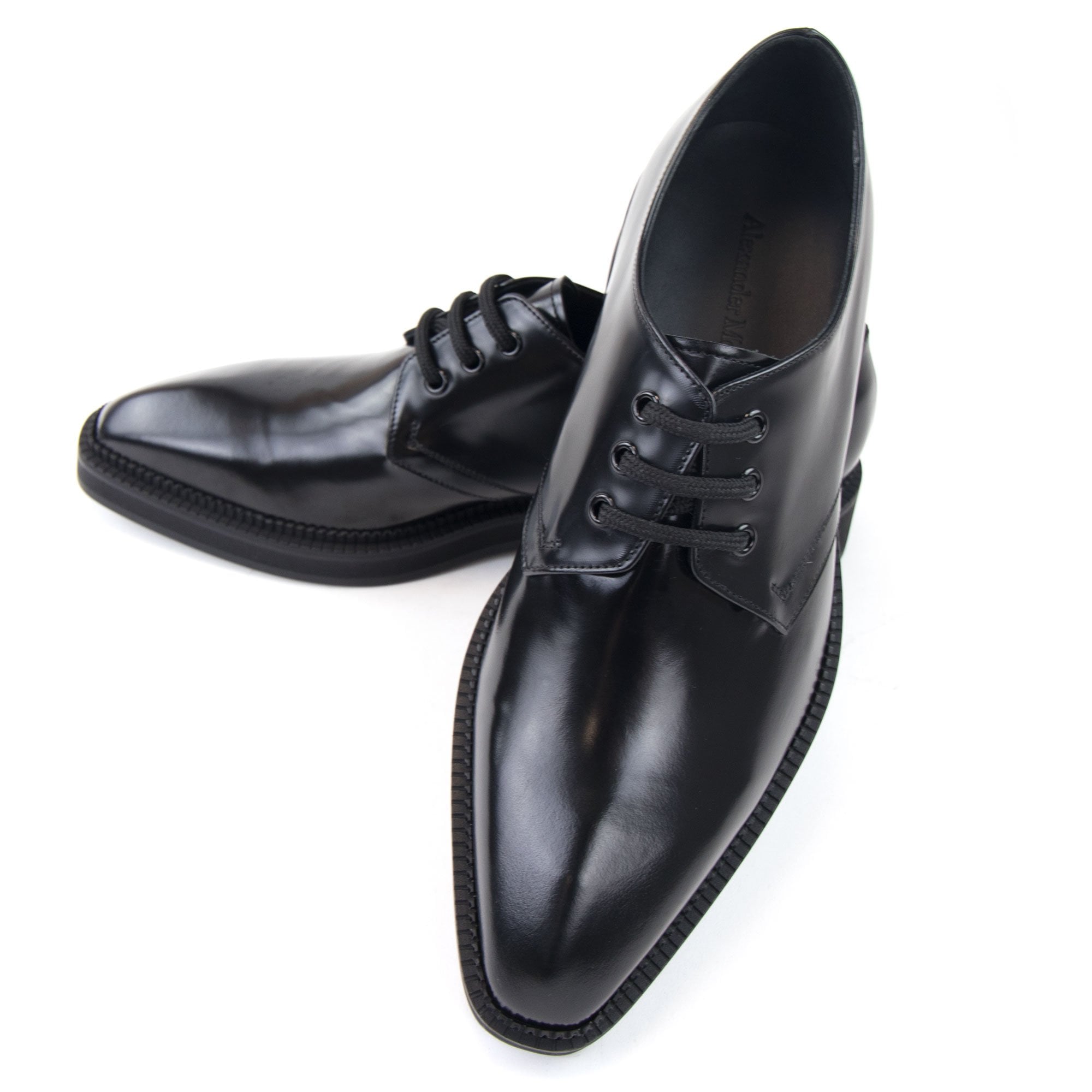 Alexander McQueen Calf Leather Lace Up Shoe Black