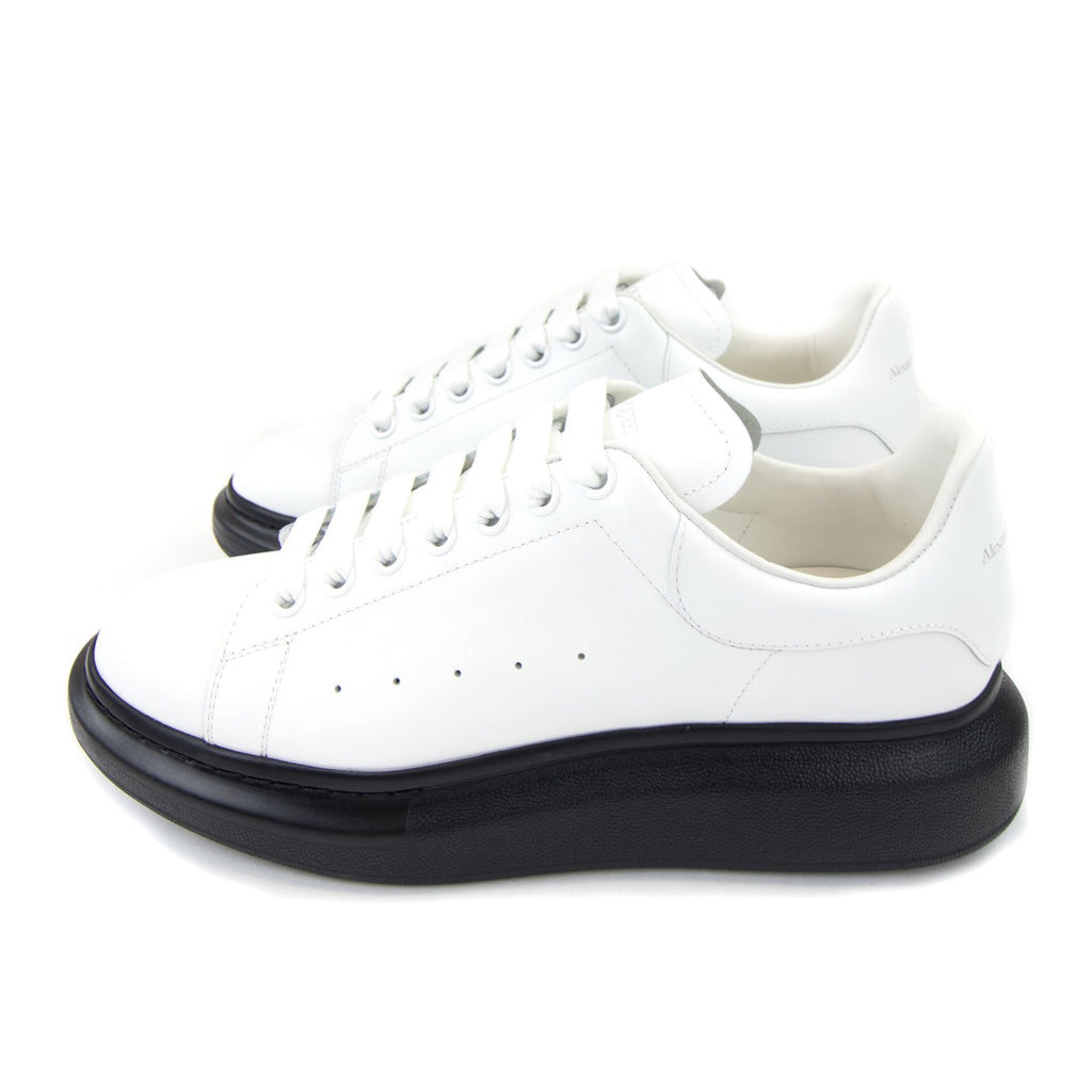 Alexander McQueen Exaggerated-sole Leather Sneakers 9061 White/black