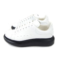 Alexander McQueen Exaggerated-sole Leather Sneakers 9061 White/black
