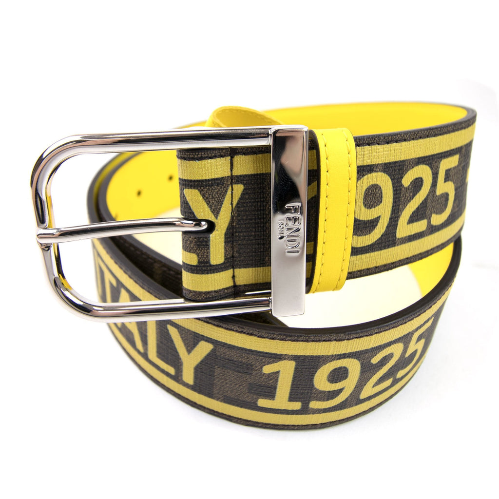 Fendi PU 1925 FF Logo Belt Brown