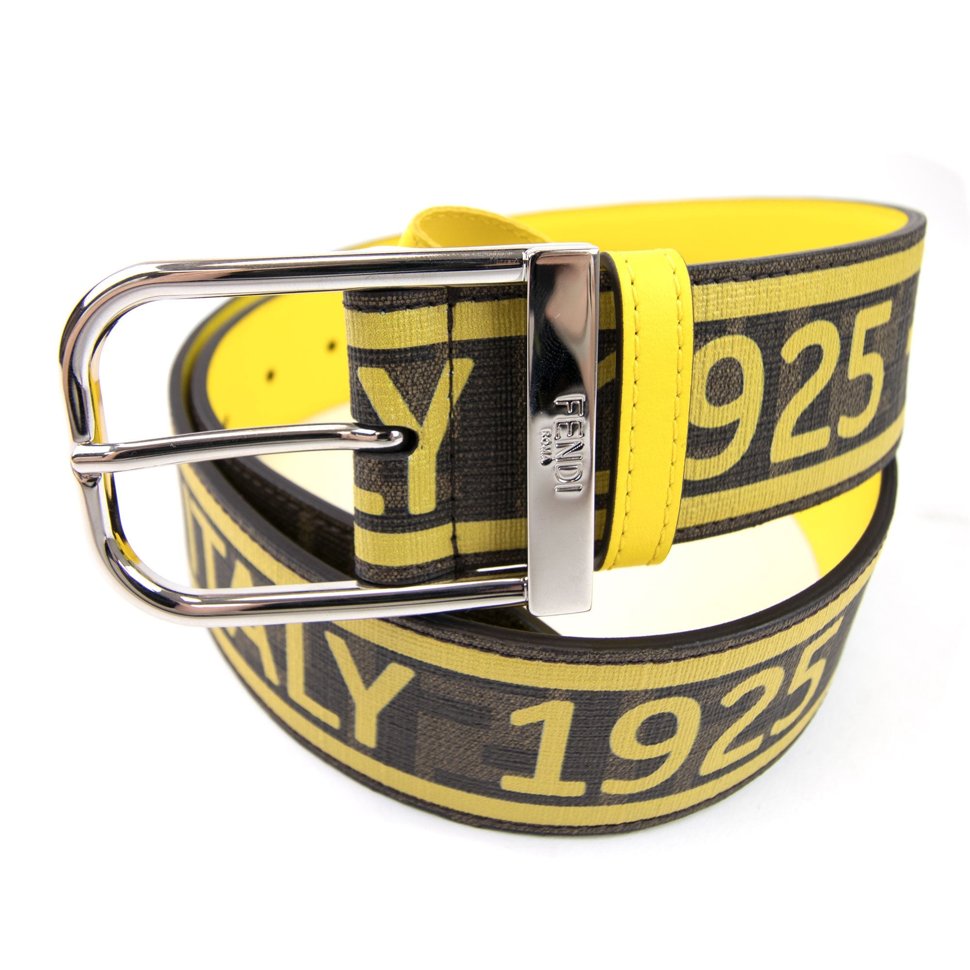 Fendi PU 1925 FF Logo Belt Brown