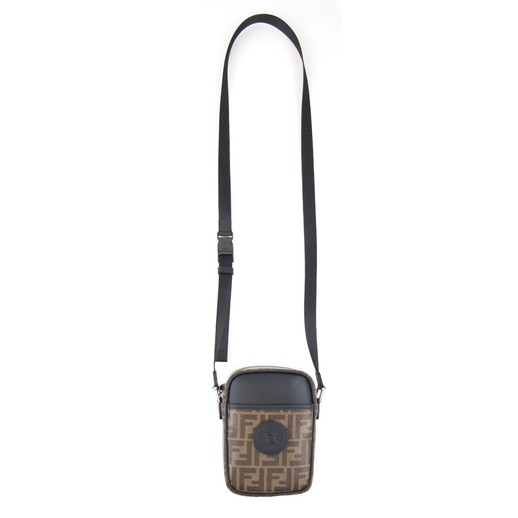 Fendi FF Logo Crossbody Bag Brown