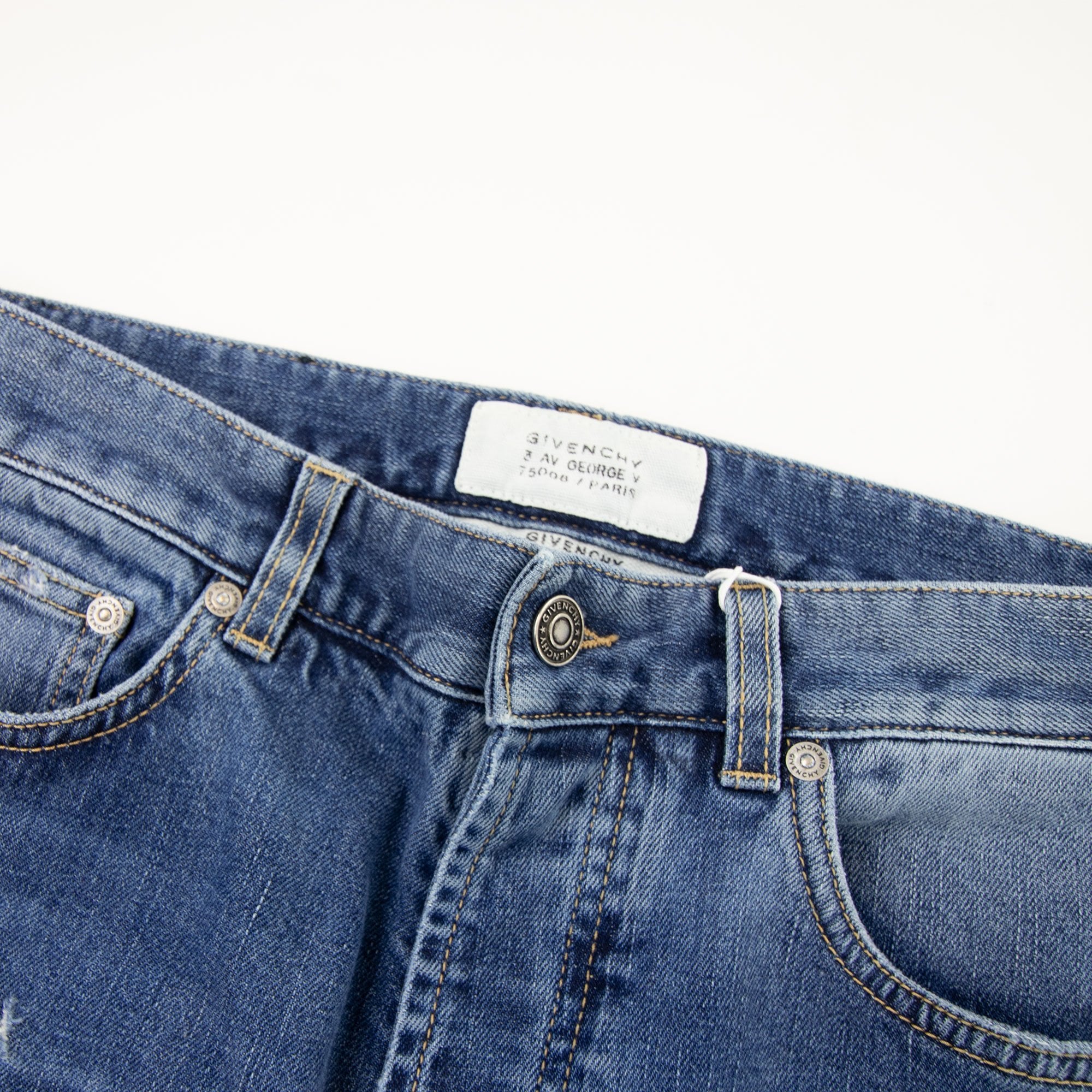 Givenchy Destroyed Slim Fit Jeans Blue