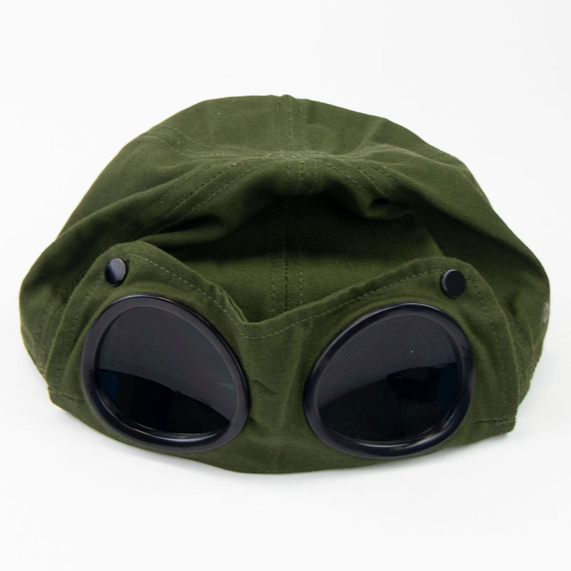CP Company Embroidered Logo Goggle Baseball Cap Khaki