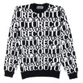 Versace Jeans Couture Front Print Crew Neck Letter Jumper Black/white