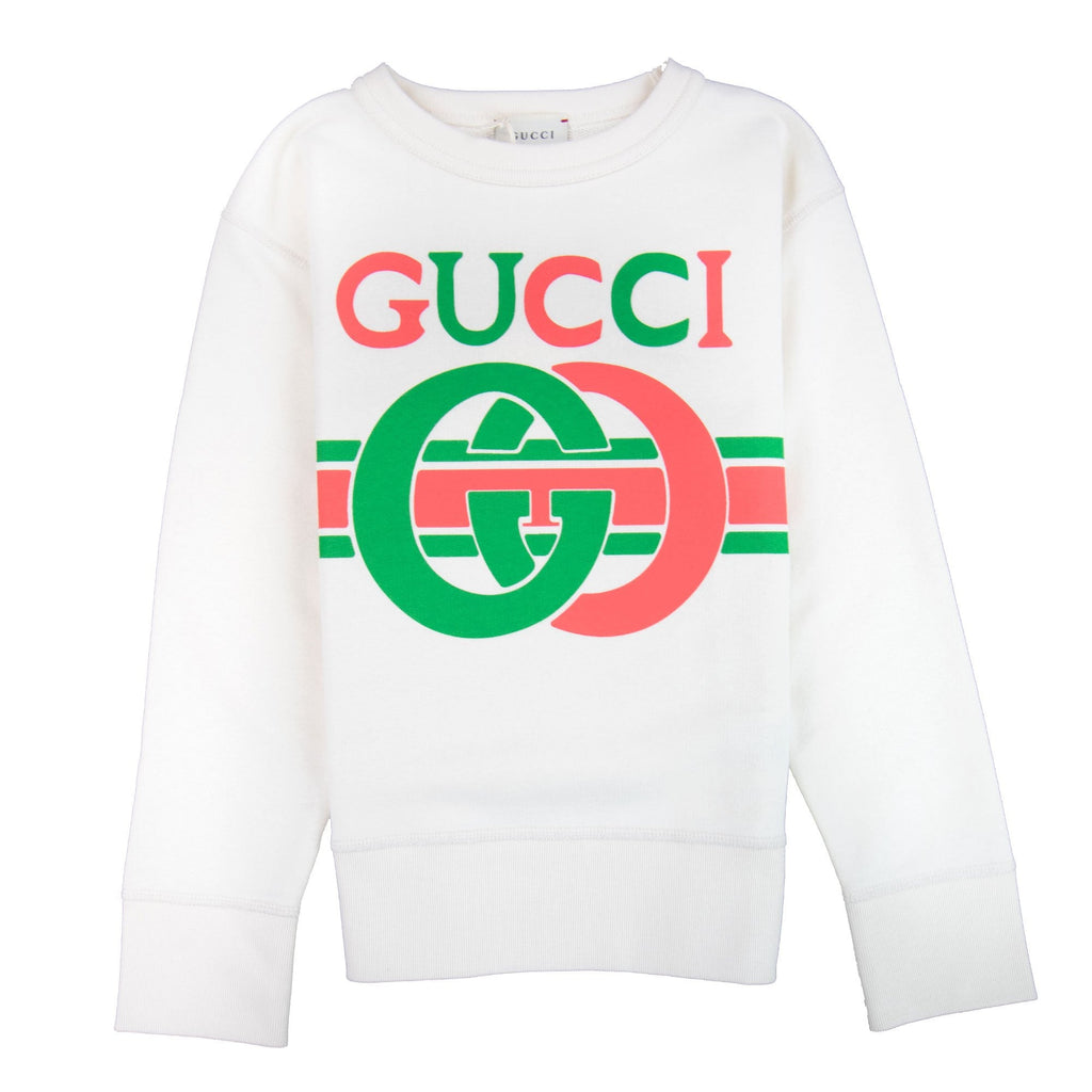Gucci Junior Interlocking G Sweatshirt Off White