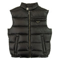 Prada Piumino Ripstop Gilet Nero/salvia
