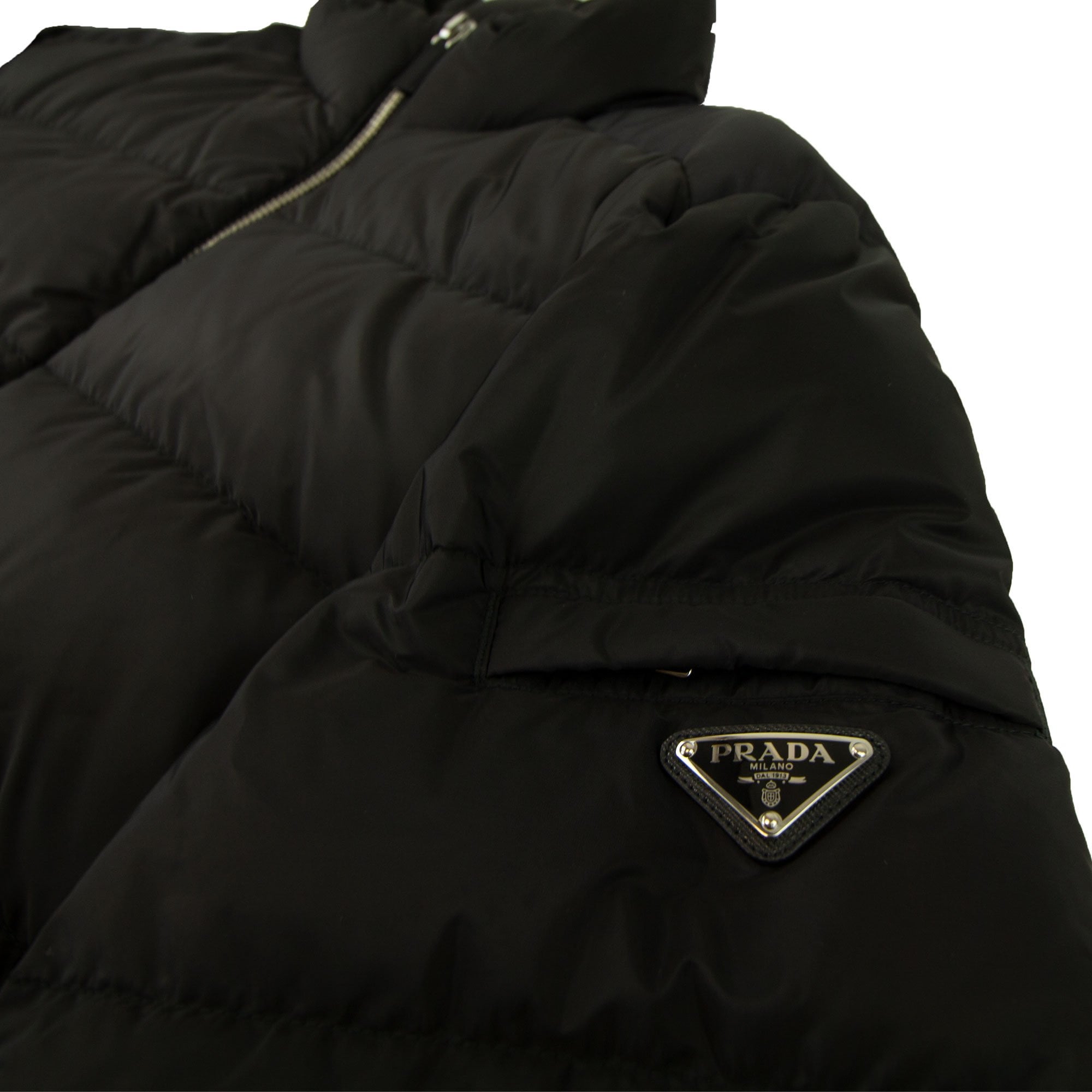 Prada Piumino Nylon Down Jacket Nero