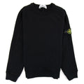 Stone Island Junior Patch Logo Crew Neck Sweatshirt Black V0029