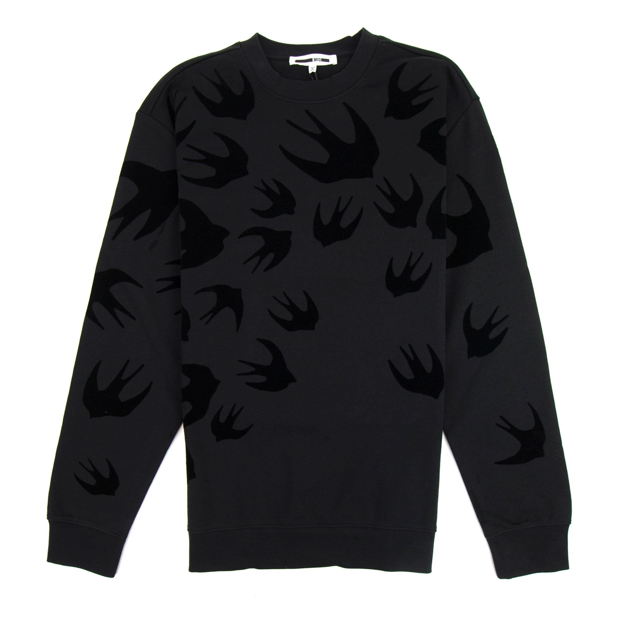 Mcq By Alexander Mcqueen Felt Swallow Swarm Sweatshirt Black/Black