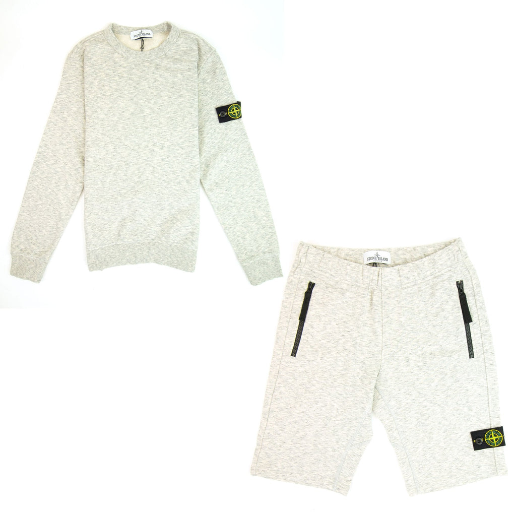 Stone Island Junior Fleece Badge Short Dust Grey V0060