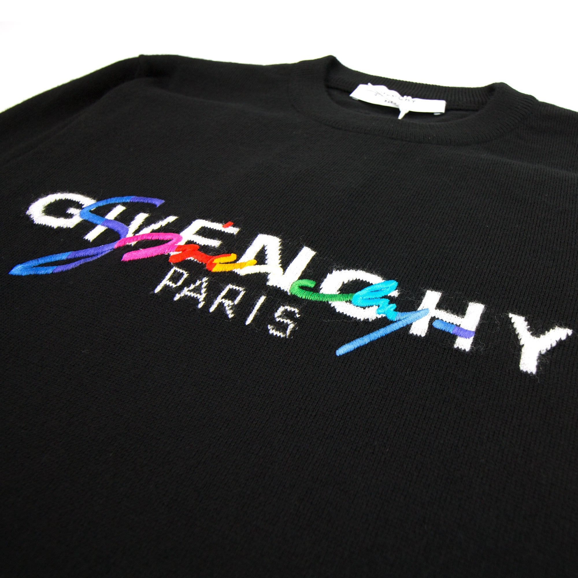 Givenchy Embroidered Rainbow Logo Sweater Black