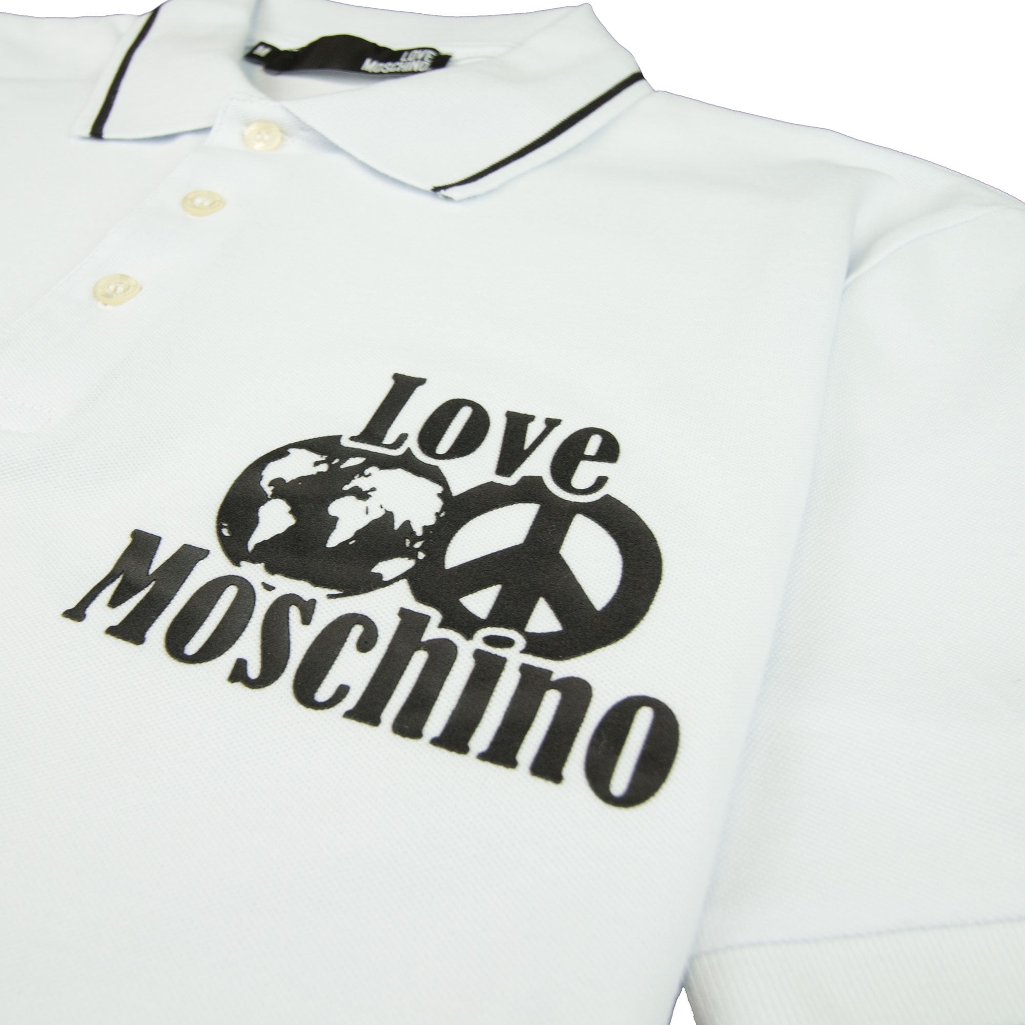 Love Moschino World Peace Polo Shirt White