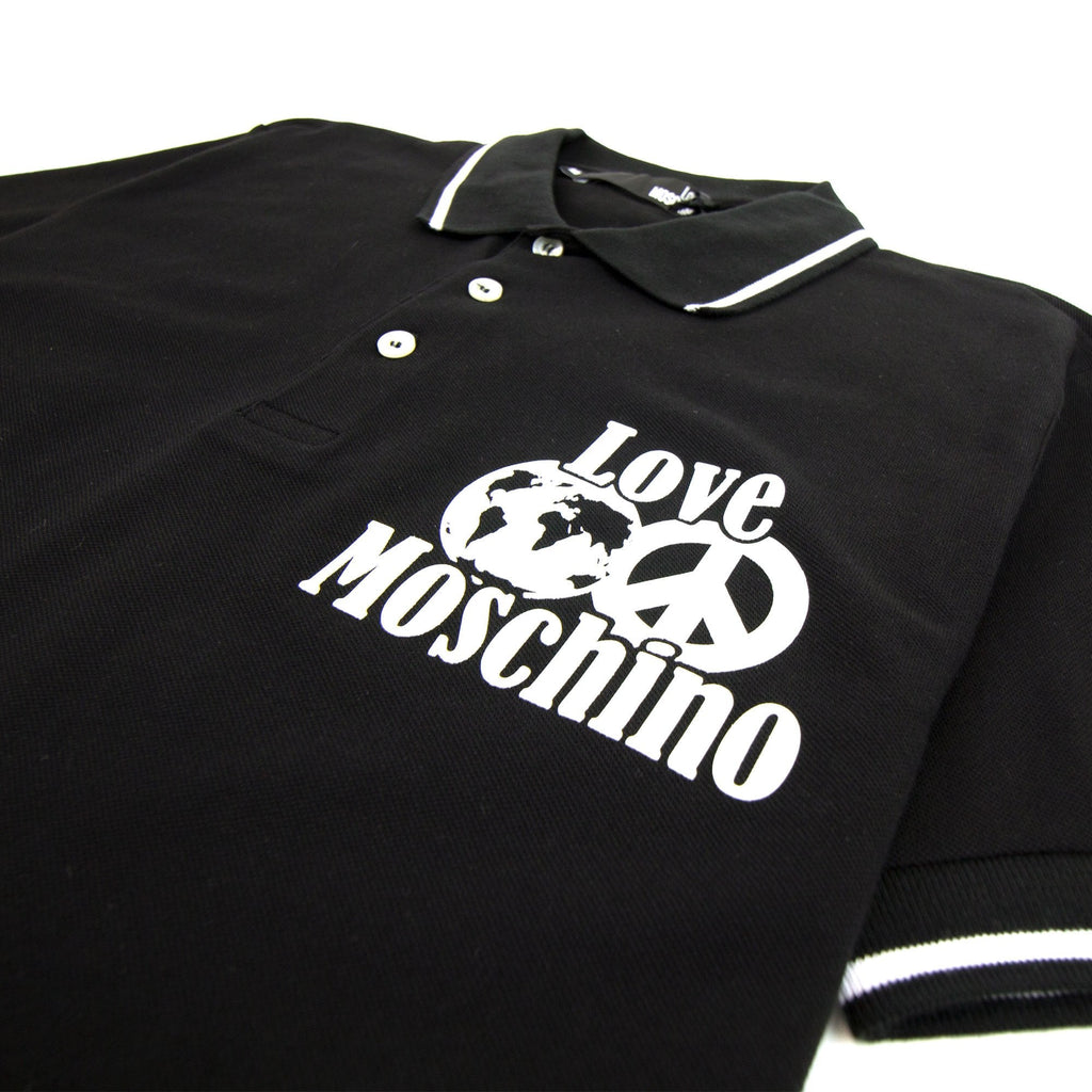 Love Moschino World Peace Polo Shirt Black