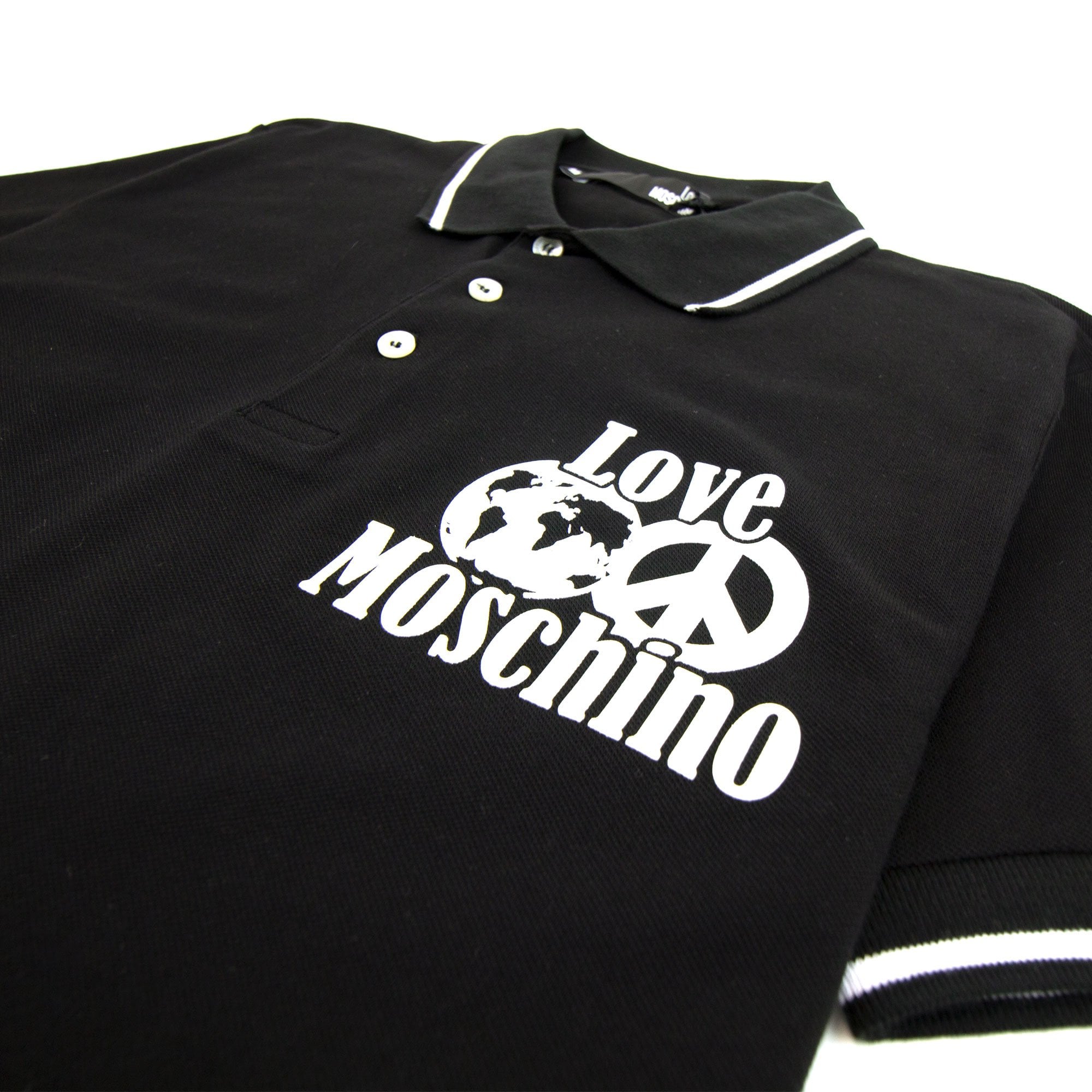 Love Moschino World Peace Polo Shirt Black