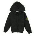 Stone Island Junior Zip Up Hooded Sweatshirt Black V0029