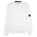 CP Company Diagonal Raised Fleece Lens Crew Sweatshirt Off White 103