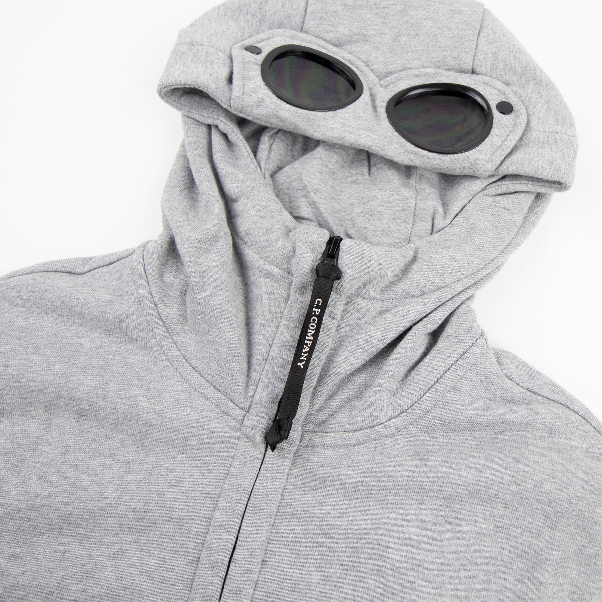 CP Company Diagonal Raised Fleece Goggle Full Zip Hoodie Grey M93