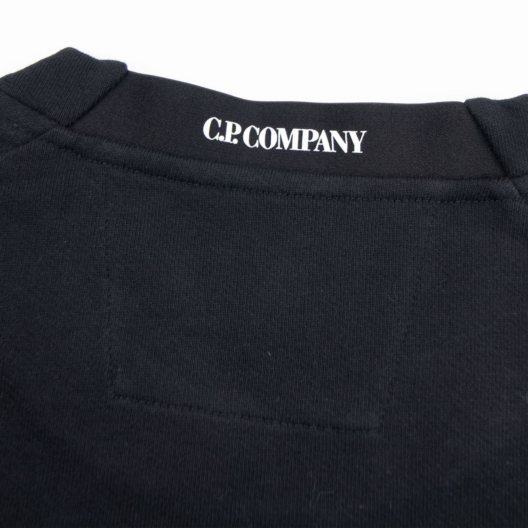 CP Company Diagonal Raised Fleece Lens Crew Sweatshirt Black 999