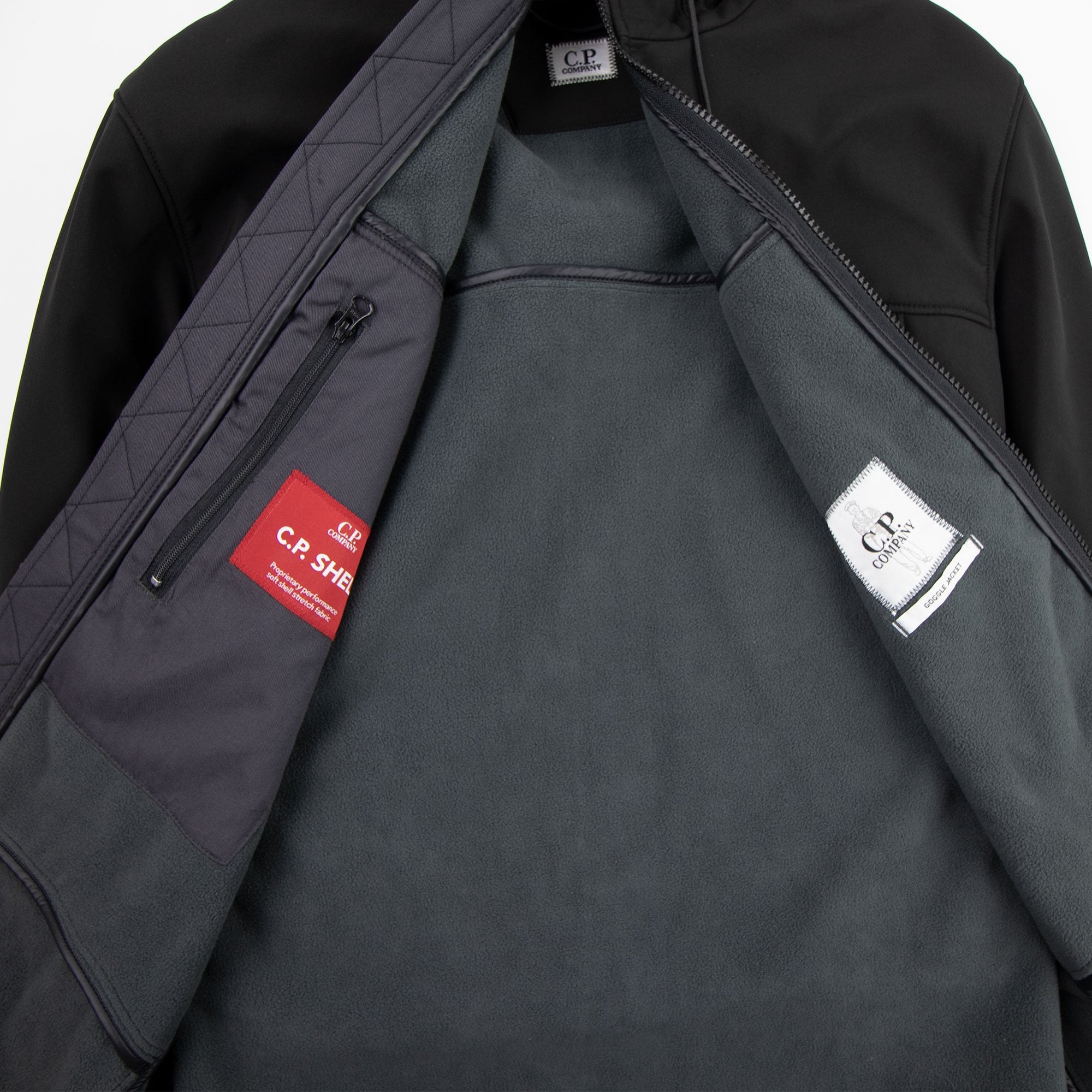 CP Company Shell Concealed Goggle Jacket Black 999
