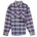 Off White Checked Oversized Flannel Shirt Blue/black