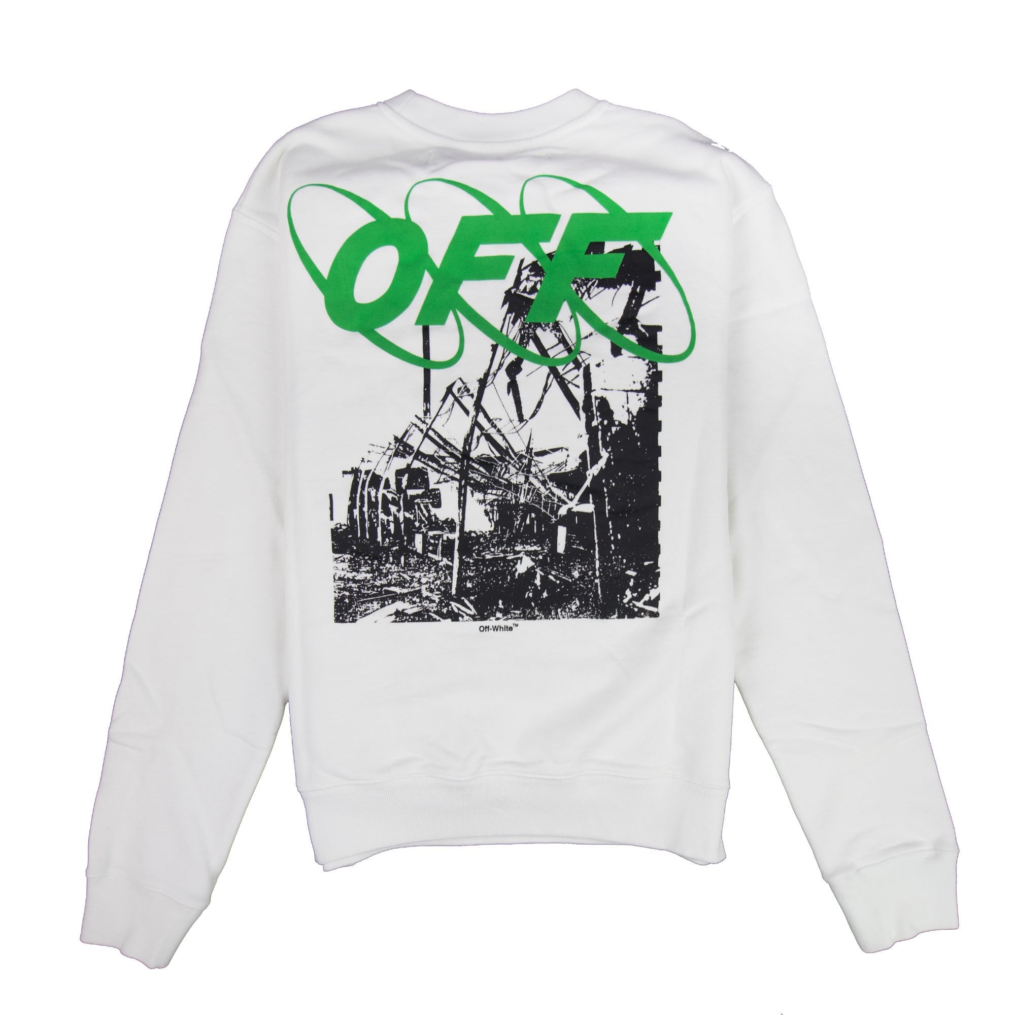 Off White Ruined Factory Crew Neck Sweatshirt White/black