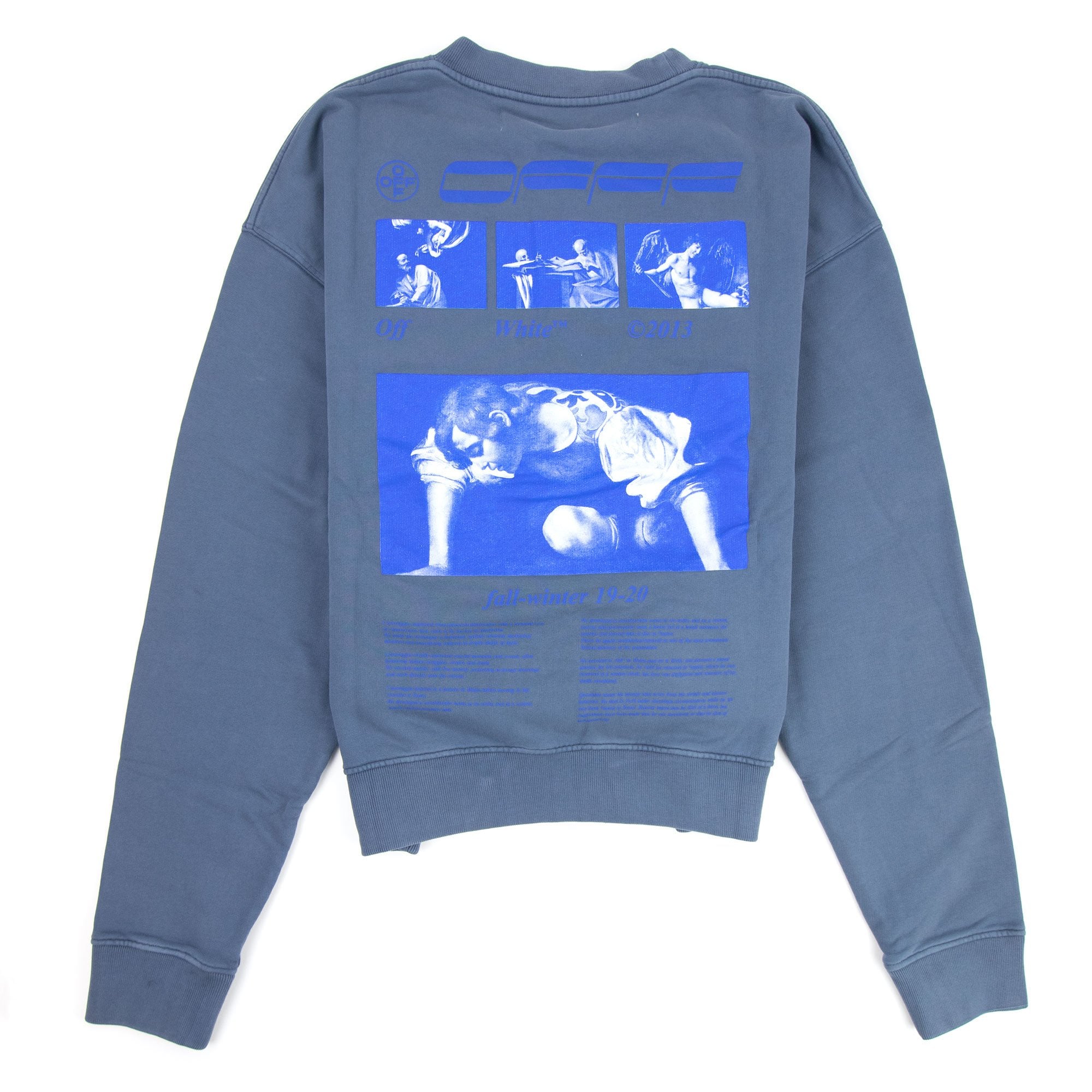 OFF－WHITE Hardcore Caravaggio スウェット Off White Hardcore Caravaggio Oversized Sweatshirt Indigo Blue – Onu
