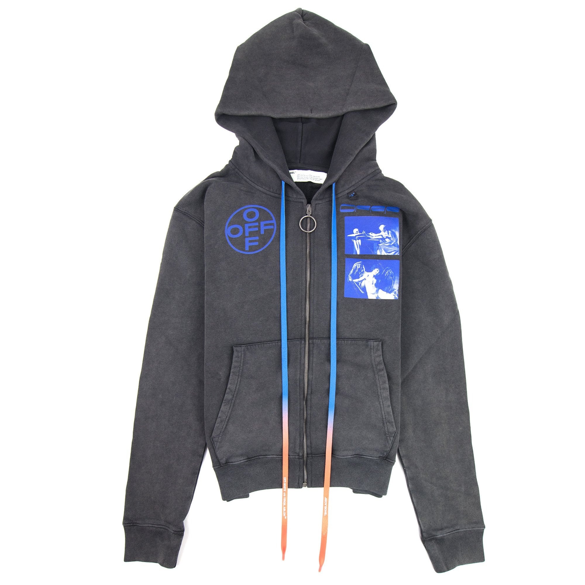 Off White Hardcore Caravaggio Zipped Hoodie Black/blue