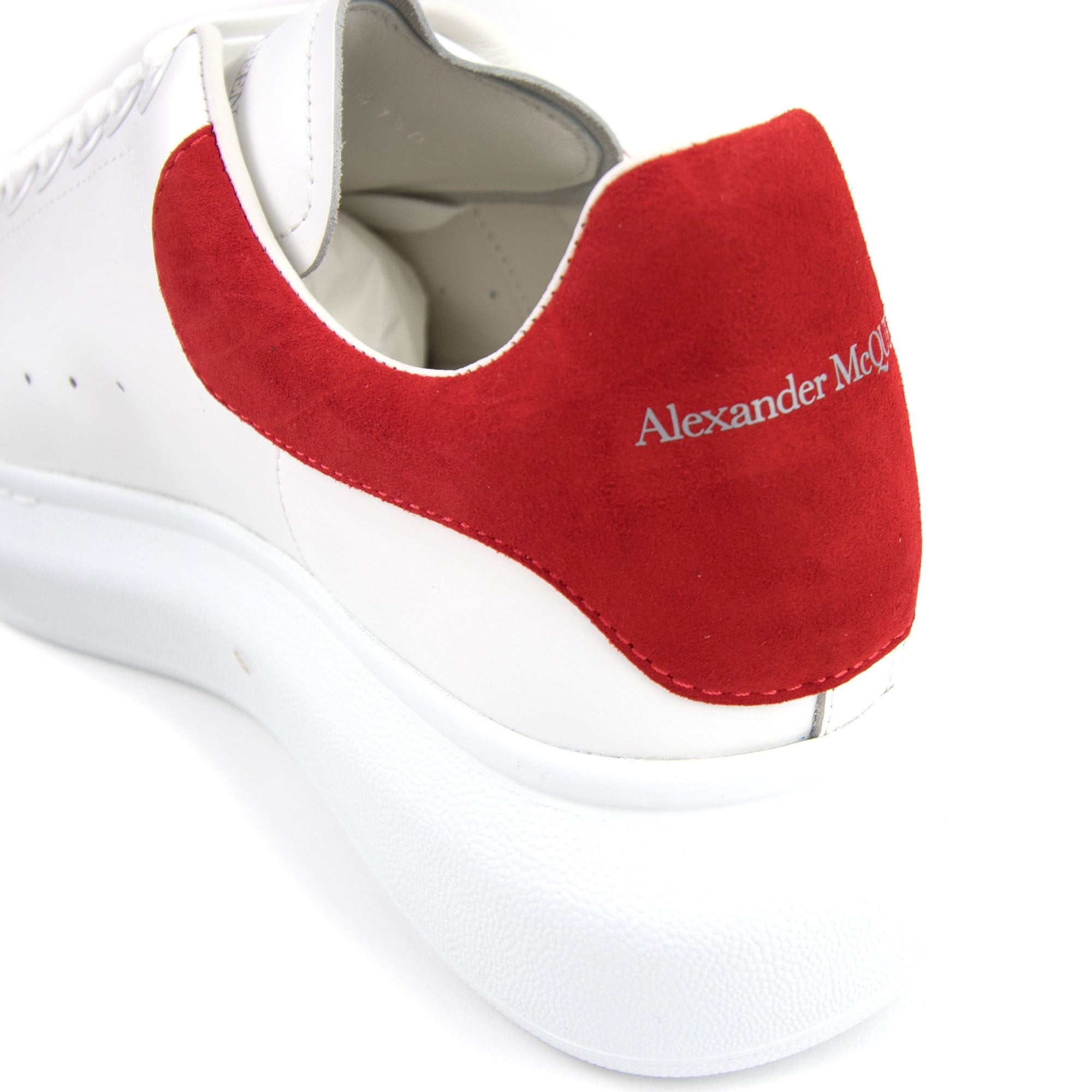 Alexander Mcqueen Exaggerated-sole Leather Sneakers White/red