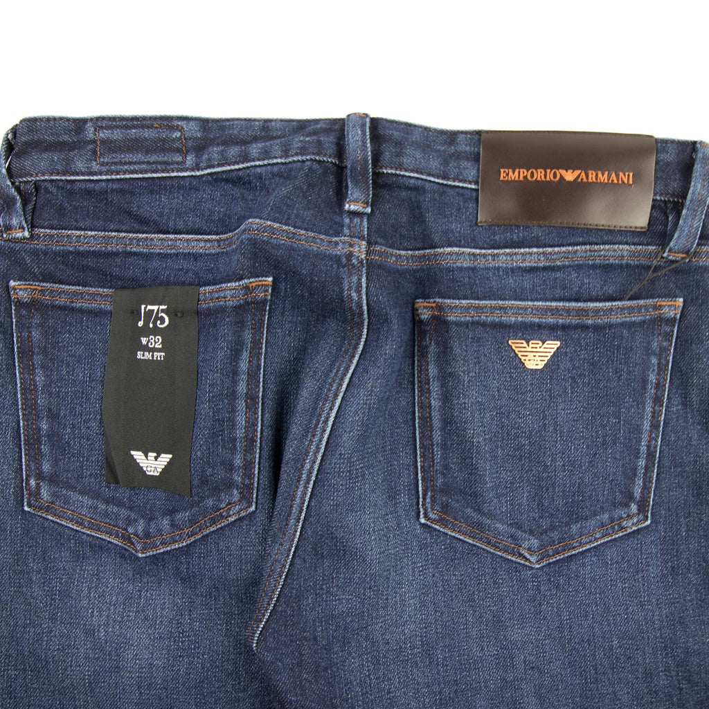 Emporio Armani J75 Slim Fit Selvedge Jeans Denim Blue 0941